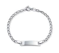 Bling Jewelry Pulsera De Identificación Delgada Y Personalizada Con Grabado Enlace Cubano Nombre Y Placado De Plata Esterlina .925. Muñeca De 7 Pulgadas