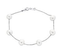 Bling Jewelry Pulsera De Perlas De Agua Dulce Cultivadas En Cadena De Estaciones De 7MM Color Blanco Para Novia Plata Esterlina .925 De 7 Pulgadas Para Mujeres En Bodas