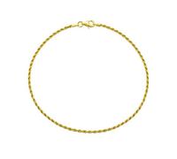 Bling Jewelry Pulsera De Tobillo De Cadena De Cuerda De Cable Resistente Para Mujeres Amarilla Chapada En Oro De 14K Y Plata Esterlina .925 De 9 Pulgadas Hecha En Italia