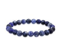 Bling Jewelry Pulsera Elástica Apilable De Sodalita Mate Redonda De 8MM De Piedra Semipreciosa En Tono Morado Para Mujeres, Hombres, Adolescentes Y Género No Binario