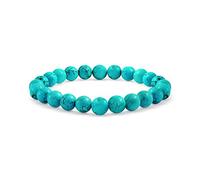Bling Jewelry Pulsera Elástica De Cuentas Redondas De Turquesa Semipreciosa Estabilizada De 8MM Para Mujeres, Hombres, Adolescentes, Unisex, De Una Sola Vuelta Y Apilable.