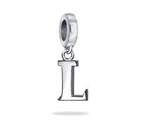 Bling Jewelry Regalo Personalizado Bloque Letra L Alfabeto Inicial Colgante Charm Bead Para Mujer Para Adolescente .925 Plata De Ley Para Pulsera Europea