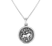 Bling Jewelry Tauro Signo Del Zodiaco Astrología Horóscopo Ronda Medallón Colgante Para Hombres Mujeres Collar Antiqued Plata De Ley