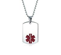 Bling Jewelry Tipo 1 Diabetes Identificación Médico Doctores Alerta Médico Id Chapa De Perro Colgante Collar Para Hombres Mujeres Pequeño Grabado Personalizado