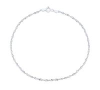 Bling Jewelry Tobillera de Cadena Singapur Retorcida para Mujeres Adolescentes .925 Plata de Ley 8.5 Pulgadas Hecha en India