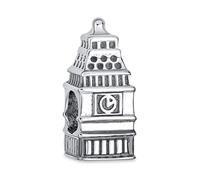 Bling Jewelry Torre Del Reloj De Londres Big Ben Abalorio De Vacaciones Para Mujeres Para Adolescentes .925 Plata De Ley Se Ajusta A Pulsera Europea