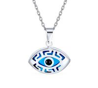 Bling Jewelry Turco Amuleto De Protección Espiritual En Movimiento Flotante Aqua Nazar Azul Mal De Ojo Filigrana Encanto Colgante Collar Para Mujeres Para Adolescentes .925 Plata De Ley
