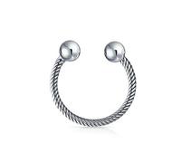 Bling Jewelry Unisex Classic Twisted Cable Llavero bola de tornillo de punta de herradura Llavero Adolescentes Graduación .925 plata esterlina