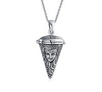 Bling Jewelry Unisex Momenta Titular Diosa Deidad Ángel Protector De La Madre Tierra Naturaleza Medio Ambiente Péndulo Urna Relicario Para Hombre Mujer .925 Plata De Ley