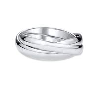 Bling Jewelry Unisex Simple Cúpula Parejas De Rusia Pulido Tres Rodando Triple Anillo De Boda Para Mujeres Hombres .925 Plata De Ley