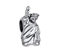 Vacaciones De Turismo De La Ciudad De Nueva York Estatua De La Libertad Abalorios Para Mujeres Para Adolescentes Oxidado .925 Plata De Ley Se Adapta A Pulsera Europea
