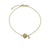 Bling Jewelry Vacaciones Tropicales Náuticas CZ Acento Concha De Almeja Tobillera Pulsera De Tobillo Para Mujeres Chapada En Oro De 14K Plata Esterlina De 9 10 Pulgadas