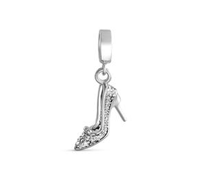 Bling Jewelry Zapato De Tacón Alto De Noche Para Mujeres Elegantes Y A La Moda, Con Cristales Y Encanto Colgante De Aguja De Estilete. De Plata Esterlina .925, Compatible Con Pulseras Europeas