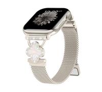 Bling Lucky Clover - Correa de metal compatible con correas de Apple Watch para mujer de 46 mm, 42 mm, 38 mm, 40 mm, 41 mm, 44 mm, 45 mm, 49 mm, correas magnéticas milanesas finas para Apple Watch