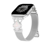 Bling Lucky Clover - Correa de metal compatible con correas de Apple Watch para mujer de 46 mm, 42 mm, 38 mm, 40 mm, 41 mm, 44 mm, 45 mm, 49 mm, correas magnéticas milanesas finas para Apple Watch