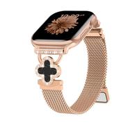 Bling Lucky Clover - Correa de metal compatible con correas de Apple Watch para mujer de 46 mm, 42 mm, 38 mm, 40 mm, 41 mm, 44 mm, 45 mm, 49 mm, correas magnéticas milanesas finas para Apple Watch