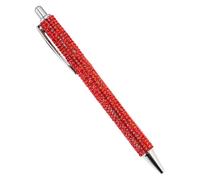 Bling Metal Pens - Rhinestone Ballpoint Pen 13.8cm Retractable GlitterPen | Crystal Encrusted Luxury Writing Pen Set | Leather Style Grip Smooth Ink Flow | Girls Students Office Gift Use Daily