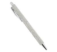 Bling Metal Pens - Rhinestone Ballpoint Pen 13.8cm Retractable GlitterPen | Crystal Encrusted Luxury Writing Pen Set | Leather Style Grip Smooth Ink Flow | Girls Students Office Gift Use Daily