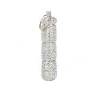 Bling Pill Case Portable Travel Pill Container in Rhinestone Waterproof Small Pill Holder with Keychain Cute Pill Storage Box (a partir de color)