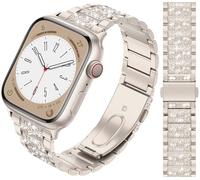 Bling Pulsera de Diamantes compatible con Apple Watch Correa 38mm 40mm 41mm 42mm 44mm 45mm 46mm 49mm, Acero Inoxidable Pulsera con Diamantes Brillantes para iWatch Serie Ultra SE 10 9 8 7 6 5 4 3 2 1