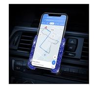 Bling Soporte para teléfono de coche, soporte de teléfono celular con diamantes de imitación de cristal para ventilación de aire de coche, mini soporte de teléfono ajustable de 360° para mujeres, accesorios de automóvil universales para la mayoría de los coches (azul)
