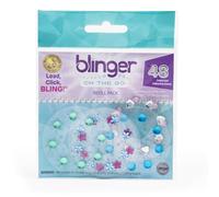 blinger Mini Refill Pack - Hair gems - Fun - 6 Mini Discos - 48 Piedras de Imitación - Funciona con el blinger Mini Gem Stamper (no incluido) - Multicolor - Bling In, Brush Out
