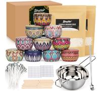 Blingfun Kit Completo para Hacer Velas de Cera de Soja - 900g con Tarros, Mechas, Olla de Fusión y Accesorios - Ideal para Principiantes, Velas Aromáticas Caseras y Regalos DIY