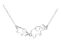 BlingGem Collare para Mujer Colgante Elefantes de Plata de Ley 925 Collar 2 Generaciones para Madre e Hija Joyas de Animales Regalo para Mujer