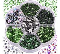BLINGINBOX 3000 diamantes de imitación termoadhesivos de cristal termoadhesivos verdes de tamaños mixtos SS6-SS30 para ropa y manualidades decoraciones de bricolaje (Lt.Peridot)