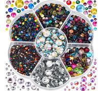Blinginbox 3000 piezas de diamantes de imitación termoadhesivos de colores mezclados, piedras preciosas con parte trasera plana para ropa, manualidades, decoraciones de bricolaje, kit de Bedazzler,