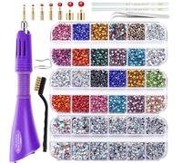 BLINGINBOX Herramienta aplicadora de diamantes de imitación Hotfix para manualidades, ropa, juego de aplicador de diamantes de imitación de fijación en caliente, kit de bolígrafo de hierro con 6000