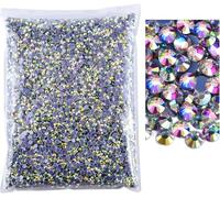 Blinginbox Hotfix Strass Bulk, 14400pcs hot fix strass piedras para manualidades ropa DIY decoración, blanco AB SS20,4,6-4,8 mm