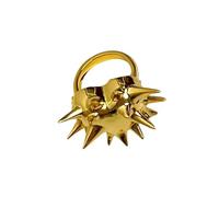 BlingNook Anillos gruesos de oro para mujer, anillo de pulgar de plata, erizo de mar, forma de corazón, apilable, promesa, regalo de joyería, Acero aleado, Sin piedra preciosa