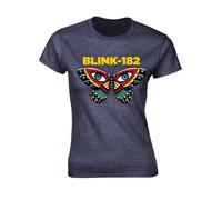 BLINK 182 - BUTTERFLY BLUE T-Shirt, Girlie Womens: 14