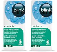 blink contacts gotas hidratantes/BAUSCH + LOMB / 10ml compatible con lentes de contacto (Paquete de 2)