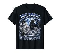 Blink If You Want Me Alpha Wolf Meme Bootleg Y2K Graphic Camiseta