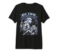 Blink If You Want Me Alpha Wolf Meme Bootleg Y2K Graphic Camiseta Premium