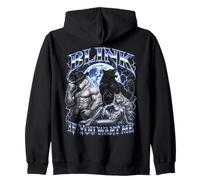 Blink If You Want Me Alpha Wolf Meme Bootleg Y2K Graphic Sudadera con Capucha