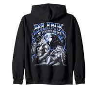 Blink If You Want Me Alpha Wolf Meme Bootleg Y2K Graphic Sudadera con Capucha