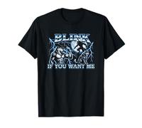 Blink If You Want Me - Cool Funny Wolf Meme Chicos Novedad Hombres Camiseta
