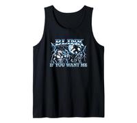 Blink If You Want Me - Cool Funny Wolf Meme Chicos Novedad Hombres Camiseta sin Mangas
