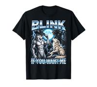Blink If You Want Me Funny Alpha Wolf Meme Bootleg Y2K Camiseta