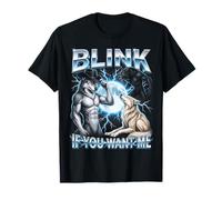 Blink If You Want Me Funny Alpha Wolf Meme Bootleg Y2K Camiseta