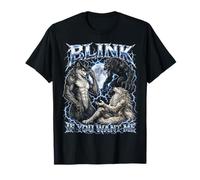 Blink If You Want Me Funny Alpha Wolf Meme Bootleg Y2K Camiseta