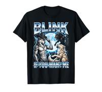 Blink If You Want Me Funny Alpha Wolf Meme Bootleg Y2K Camiseta