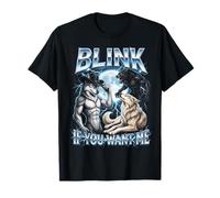 Blink If You Want Me Funny Alpha Wolf Meme Bootleg Y2K Camiseta