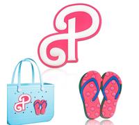 Blinket Abalorio decorativo con monograma compatible con bolsa Bogg, dijes compatibles con bolsa Bogg, pantuflas y letras 3D, elegantes accesorios de inserción con monograma, incluyendo pantuflas y
