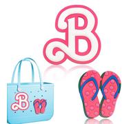 Blinket Abalorio decorativo con monograma compatible con bolsa Bogg, dijes compatibles con bolsa Bogg, pantuflas y letras 3D, elegantes accesorios de inserción con monograma, incluyendo pantuflas y