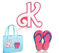Blinket Abalorio decorativo con monograma compatible con bolsa Bogg, dijes compatibles con bolsa Bogg, pantuflas y letras 3D, elegantes accesorios de inserción con monograma, incluyendo pantuflas y