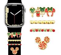 Blinket Dijes de correa de reloj de Navidad con trabillas decorativas para Apple Watch de 38 mm/40 mm/41 mm/42 mm/44 mm/45 mm/49 mm, SE/Series 9, 8, 7, 6, 5, 4, 3, 2, 1, decoración festiva de correa